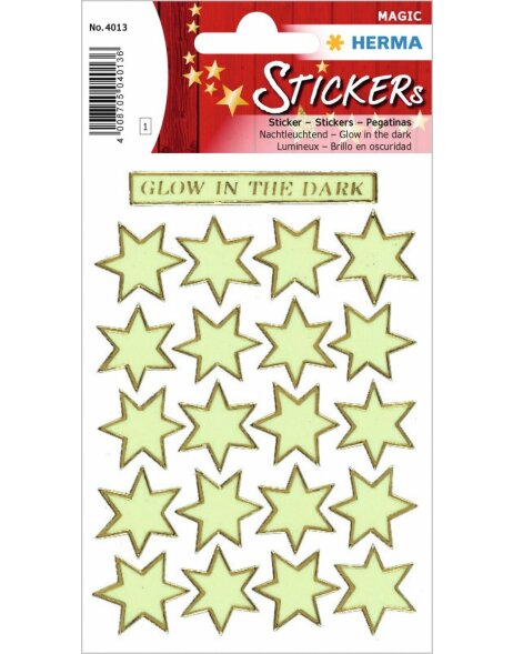 fluorescent stickers Sterne 1 sheet