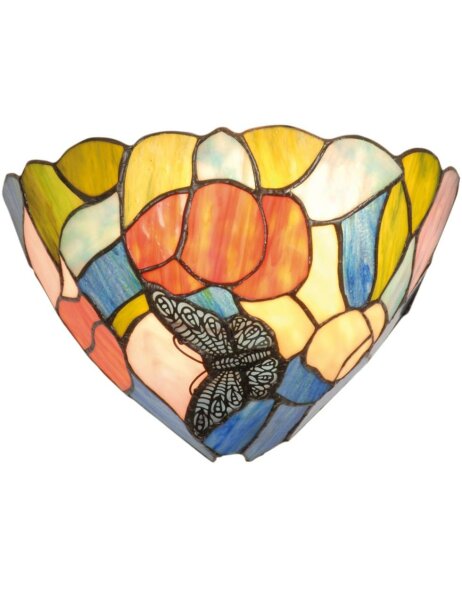 L&aacute;mpara de techo estilo Tiffany con mariposa &Oslash; 30 cm