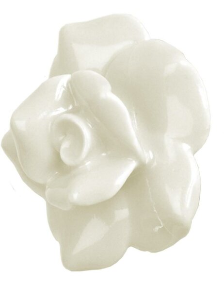 Doorknob &Oslash; rose shaped white 5 cm