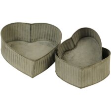 Set of 3 heart-shaped cans 60500 Clayre & Eef