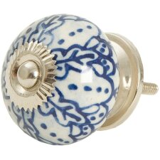 Doorknob Ø 4 cm blue white