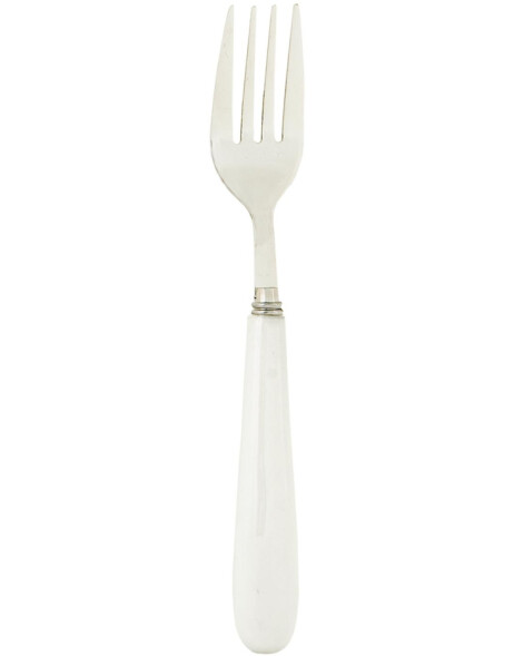 Fourchette &agrave; dessert manche c&eacute;ramique blanc 16 cm