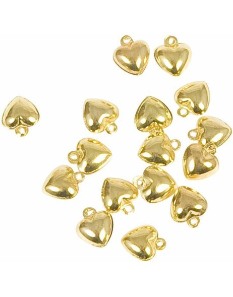 1.5 cm metal gold heart 50 pieces