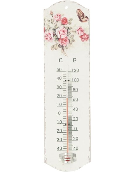 Thermometer 27x7 cm Blumengarten