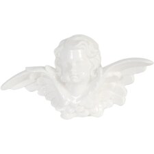 Angelo con ali in filigrana 17x6x9 cm bianco