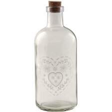 Clayre Eef Botella Decorativa 5,5x15 cm con Corazón