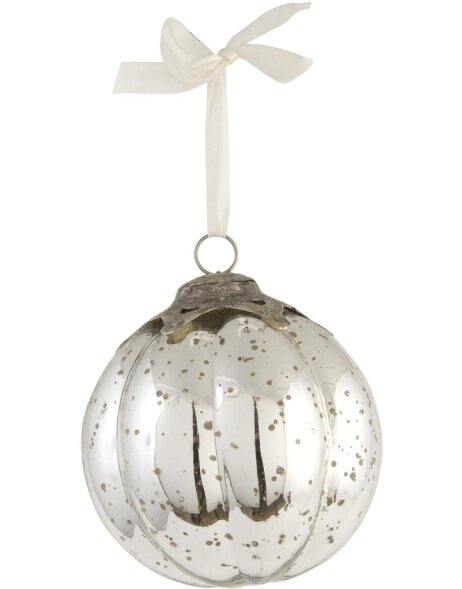 Vintage bombka świąteczna srebrna &Oslash; 12 cm