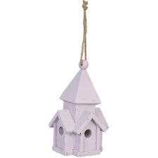 Decorative bird house church light aubergine to hang
