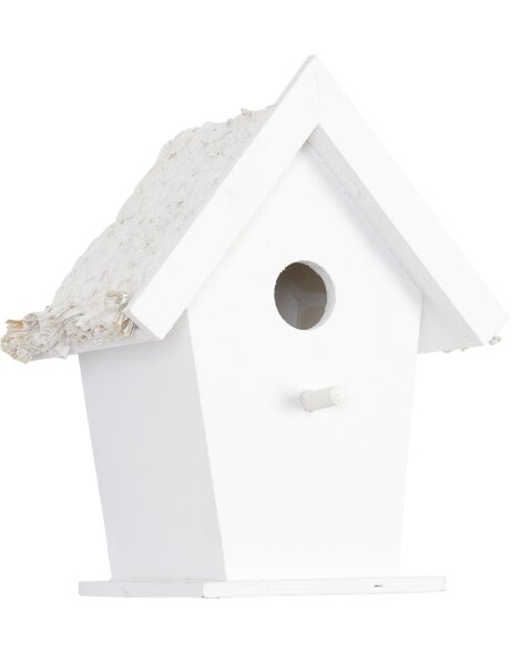 mangeoire &agrave; oiseaux simple blanc 19x13x23,5 cm