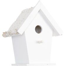 mangeoire à oiseaux simple blanc 19x13x23,5 cm
