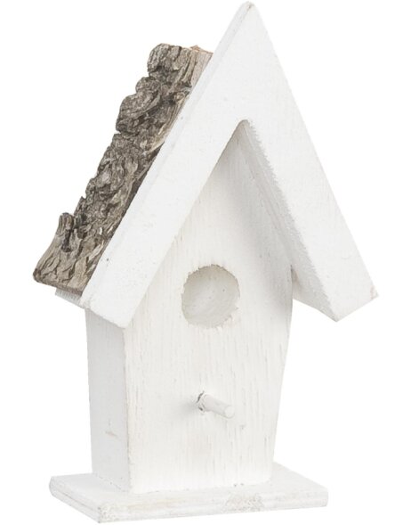 small bird house white 6x3x9 cm