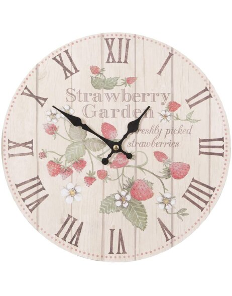 Uhr &Oslash; 29 cm Wanduhr Strawberry Garden