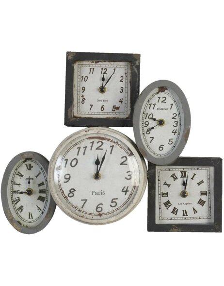 Horloge 40x31 cm avec horloges individuelles