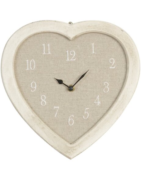 heart-shaped clock 27x27 cm natural
