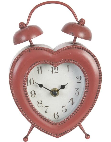 Zegar w kształcie serca czerwony 14x22