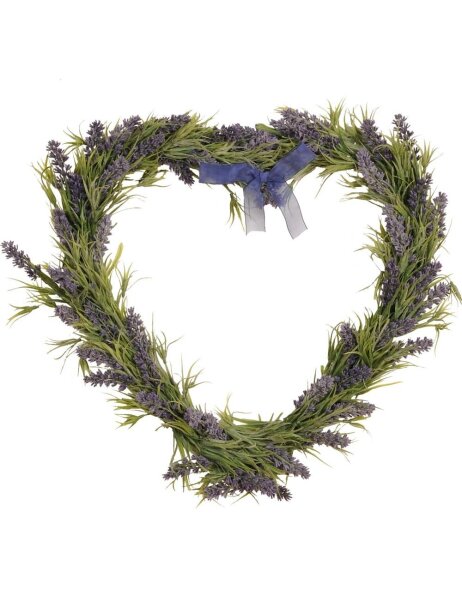 Decoration lavender wreath heart-shaped 38x40 cm