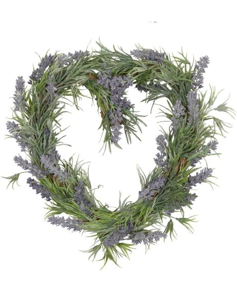 Decoratieve krans Lavendel Hartvorm &oslash; 41 cm