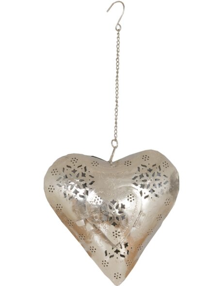 Heart Candle Holder 25cm silver