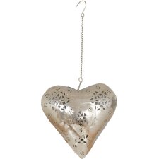 Heart Candle Holder 25cm silver