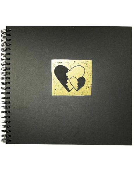 Schleizer Album photo &agrave; spirales BROKEN HEARTS or 33,5x31,5 cm 50 pages noires