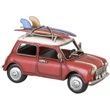 Modèle réduit de voiture Mini Cooper 1960 en rouge 15x9x7 cm
