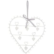 Card holder heart with ribbons 28x30 cm white
