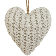 Corazón decorativo en ganchillo 13x13 cm