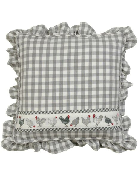 Coussin CAO Chicken all over 40x40 cm carreau gris