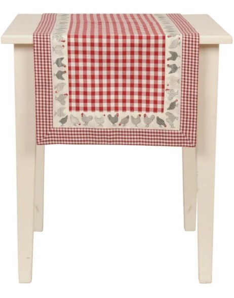 Table runners CHICKEN ALL OVER red
