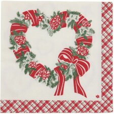 Serwetki papierowe wieniec bożonarodzeniowy 33x33 cm