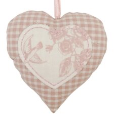 Decorative heart for hanging in pink