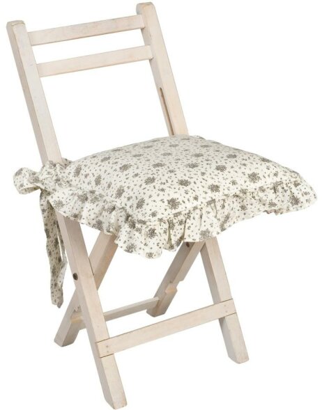 Chair Cushion Cover Flower All Over gray 40x40 cm