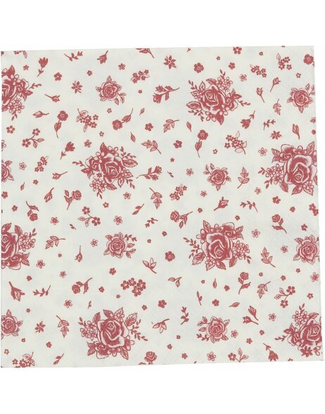 Paper napkins Flower All Over 33x33 cm red