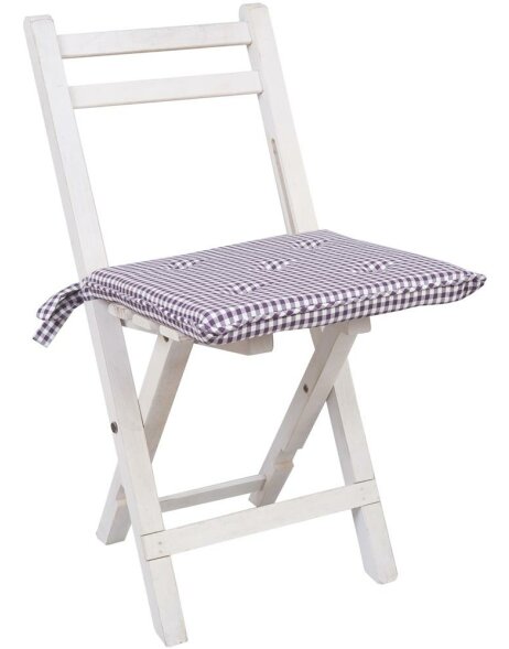 Poduszka na krzesło Just Check bakłażan z wypełnieniem 40x40