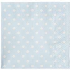 Serviettes en papier Just Dots bleu clair 33x33 cm