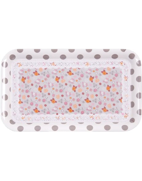 Tray dotted with floral motif