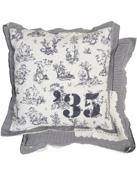 Pillow 50x50 cm blue Rags &amp; Laces