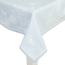 130x180 tablecloth Stripes and Butterflies blue