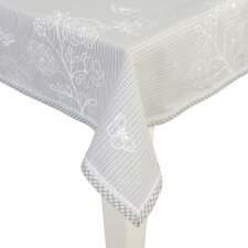 130x180 tablecloth Stripes and Butterflies gray