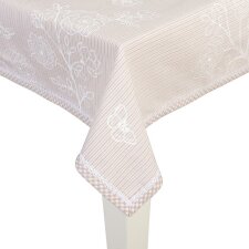 130x180 tablecloth Stripes and Butterflies pink