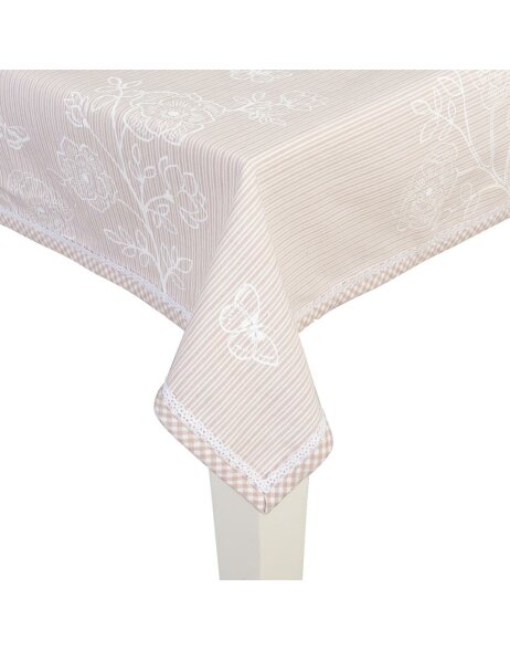 150x250 tablecloth Stripes and Butterflies pink