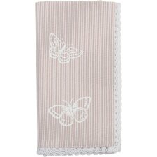 Stoff-Servietten Stripes and Butterflies rosa 40x40 cm