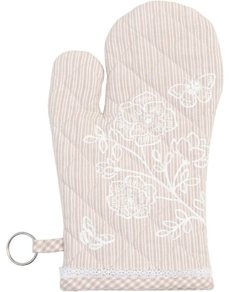 Oven Glove pink stripes and butterflies