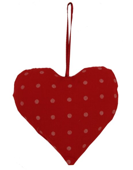 Deco heart pendant 9 cm red