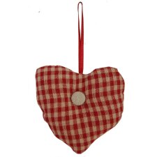 Ciondolo cuore di Natale 10 cm rosso