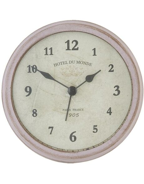 Prosty zegar w stylu vintage &Oslash; 11 cm pastelowy bakłażan