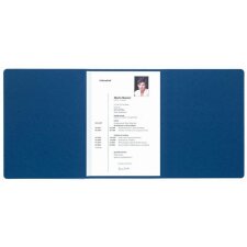 Bewerbungsmappe 3-teilig mit 1 Klemmschiene, Kapazität 30 Blatt aus Manila-Leinen-Karton 400g Nature Future, DIN A4 Blau