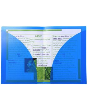 Presentation folder with double inner pocket made from PP 400?, for A4 Blue