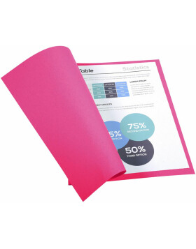Pack of 100 file folders made from recycled cardboard 250g Foldyne Forever, for A4 Fuchsia