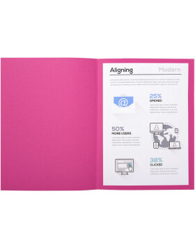 Pack of 100 file folders made from recycled cardboard 250g Foldyne Forever, for A4 Fuchsia